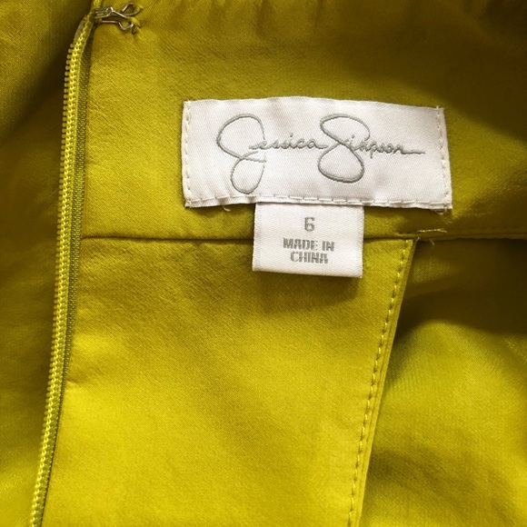 Jessica Simpson Lime Green Dress Size 6 - Picture 4 of 8